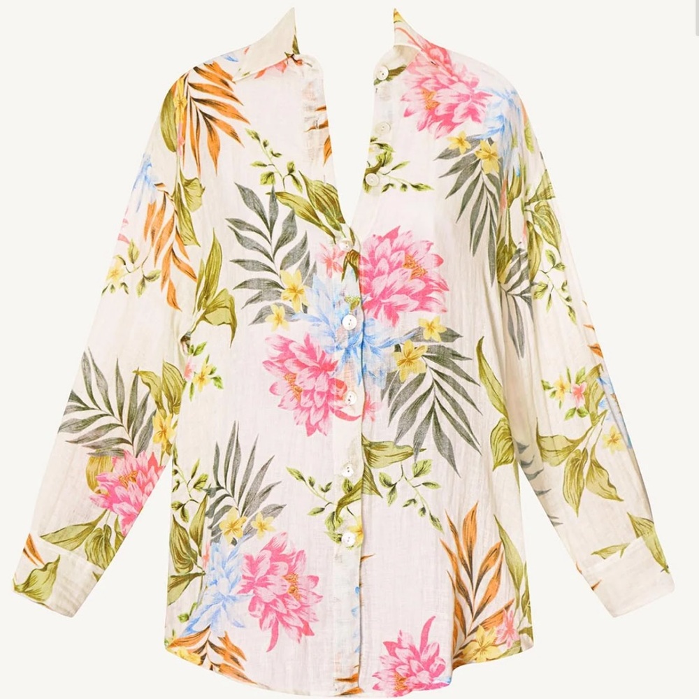 Vitamin A Playa Linen Boyfriend Shirt